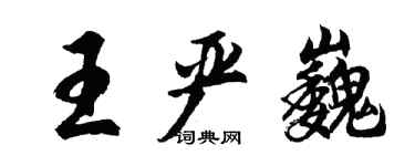胡问遂王严巍行书个性签名怎么写
