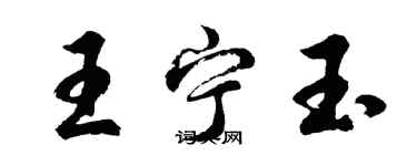 胡问遂王宁玉行书个性签名怎么写