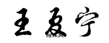 胡问遂王夏宁行书个性签名怎么写