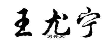 胡问遂王尤宁行书个性签名怎么写