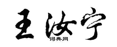 胡问遂王汝宁行书个性签名怎么写