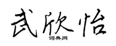 王正良武欣怡行书个性签名怎么写