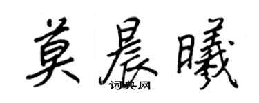 王正良莫晨曦行书个性签名怎么写
