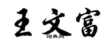 胡问遂王文富行书个性签名怎么写