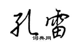 王正良孔雷行书个性签名怎么写