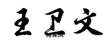 胡问遂王卫文行书个性签名怎么写