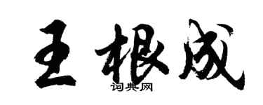 胡问遂王根成行书个性签名怎么写
