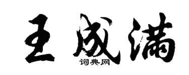 胡问遂王成满行书个性签名怎么写