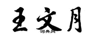胡问遂王文月行书个性签名怎么写