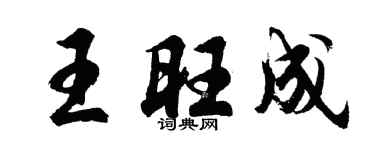 胡问遂王旺成行书个性签名怎么写