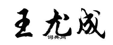 胡问遂王尤成行书个性签名怎么写