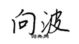王正良向波行书个性签名怎么写