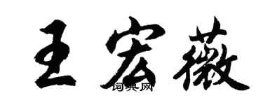 胡问遂王宏薇行书个性签名怎么写