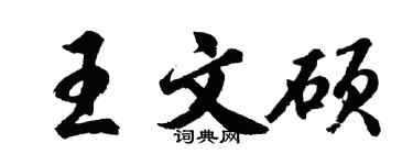 胡问遂王文硕行书个性签名怎么写