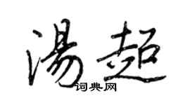 王正良汤超行书个性签名怎么写