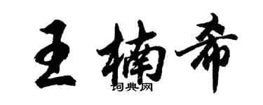 胡问遂王楠希行书个性签名怎么写