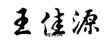胡问遂王佳源行书个性签名怎么写