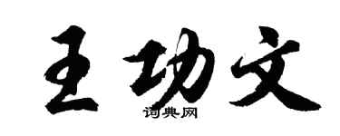 胡问遂王功文行书个性签名怎么写
