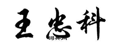 胡问遂王忠科行书个性签名怎么写
