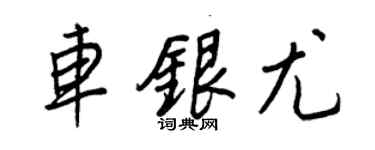 王正良车银尤行书个性签名怎么写
