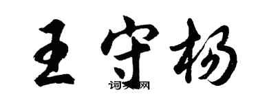 胡问遂王守杨行书个性签名怎么写