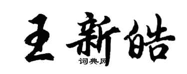 胡问遂王新皓行书个性签名怎么写