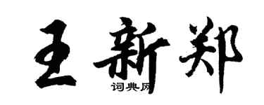 胡问遂王新郑行书个性签名怎么写