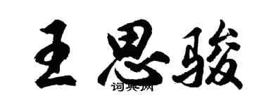 胡问遂王思骏行书个性签名怎么写