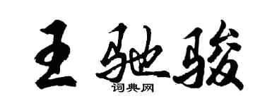 胡问遂王驰骏行书个性签名怎么写