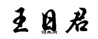 胡问遂王日君行书个性签名怎么写