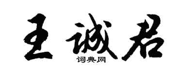 胡问遂王诚君行书个性签名怎么写