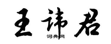胡问遂王讳君行书个性签名怎么写