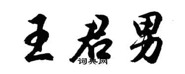 胡问遂王君男行书个性签名怎么写
