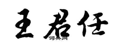 胡问遂王君任行书个性签名怎么写