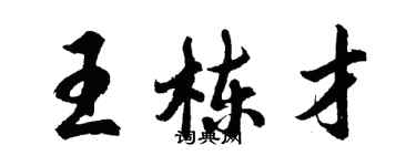 胡问遂王栋才行书个性签名怎么写