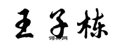 胡问遂王子栋行书个性签名怎么写
