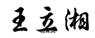 胡问遂王立湘行书个性签名怎么写