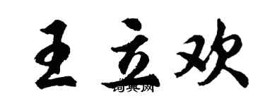 胡问遂王立欢行书个性签名怎么写