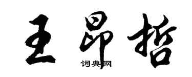 胡问遂王昂哲行书个性签名怎么写