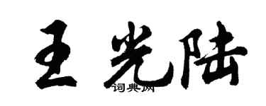 胡问遂王光陆行书个性签名怎么写