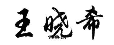 胡问遂王晓希行书个性签名怎么写