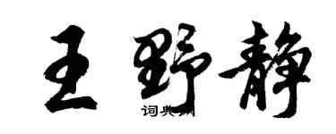 胡问遂王野静行书个性签名怎么写