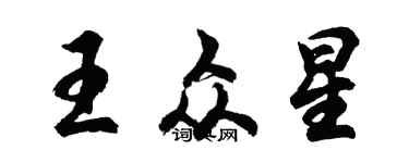 胡问遂王众星行书个性签名怎么写