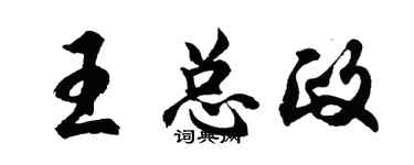 胡问遂王总政行书个性签名怎么写