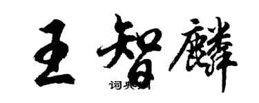 胡问遂王智麟行书个性签名怎么写