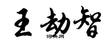 胡问遂王劫智行书个性签名怎么写
