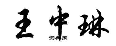 胡问遂王中琳行书个性签名怎么写