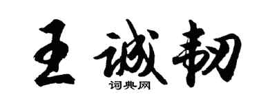 胡问遂王诚韧行书个性签名怎么写
