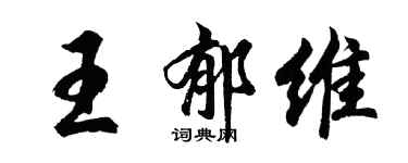 胡问遂王郁维行书个性签名怎么写