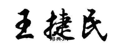 胡问遂王捷民行书个性签名怎么写